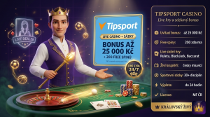 TIPSPORT casino – live stolní hry a sázkový bonus
