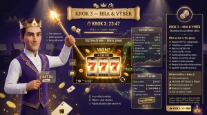 Krok 3 – hra, výběr výhry a měření celého procesu